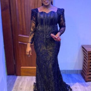 Robe Sirène Pailletée – Étoile Noire